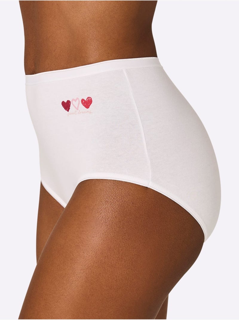Lot de 4  - Culotte Taille Haute Jersey Fin - Taille Standard - Witt Blanc - Kiabi