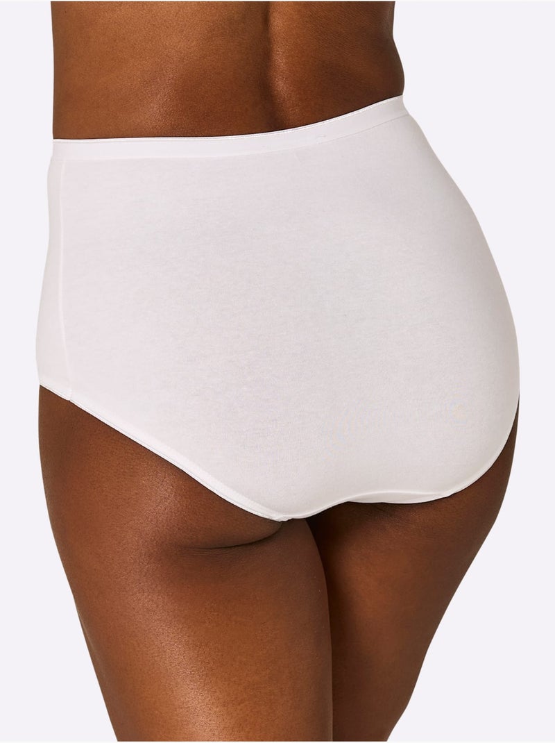 Lot de 4  - Culotte Taille Haute Jersey Fin - Taille Standard - Witt Blanc - Kiabi