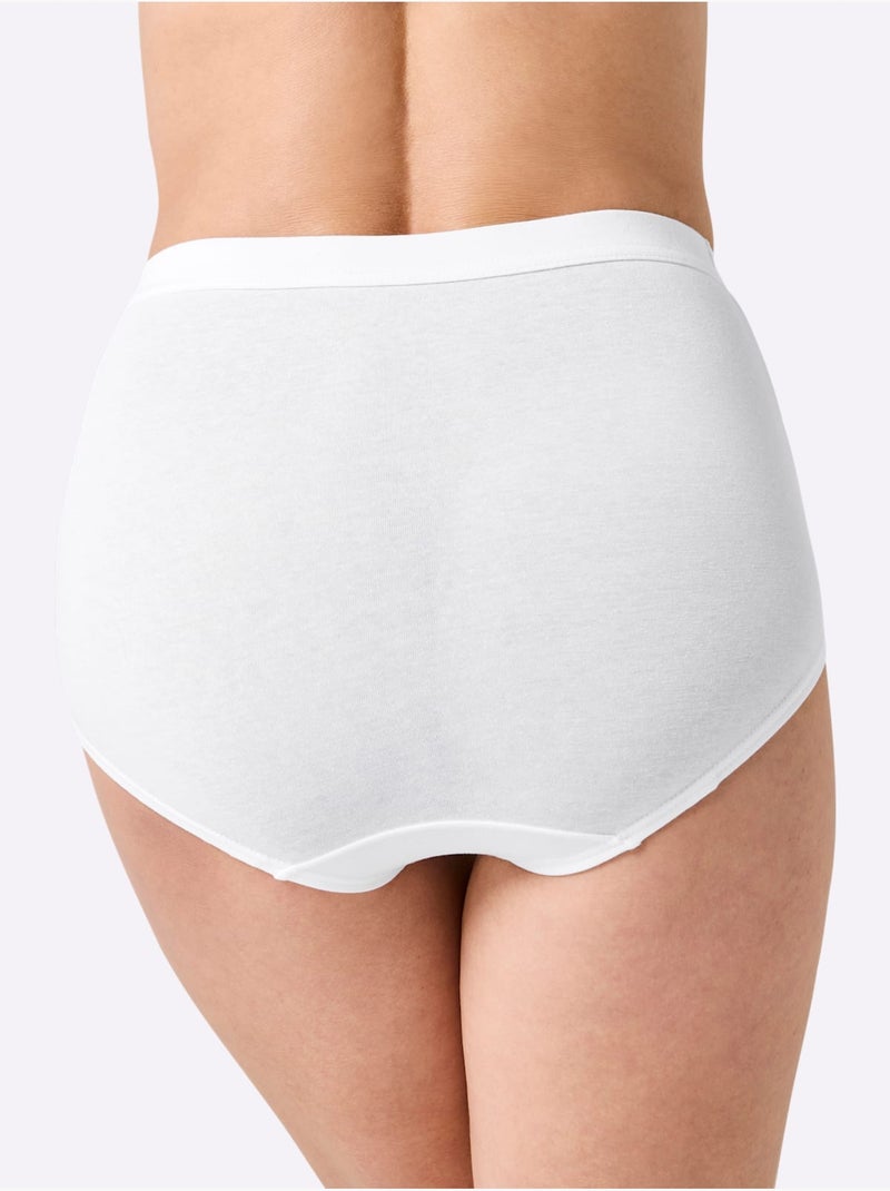 Lot de 4  - Culotte Taille Haute Jersey Fin - Taille Standard - Witt Blanc - Kiabi