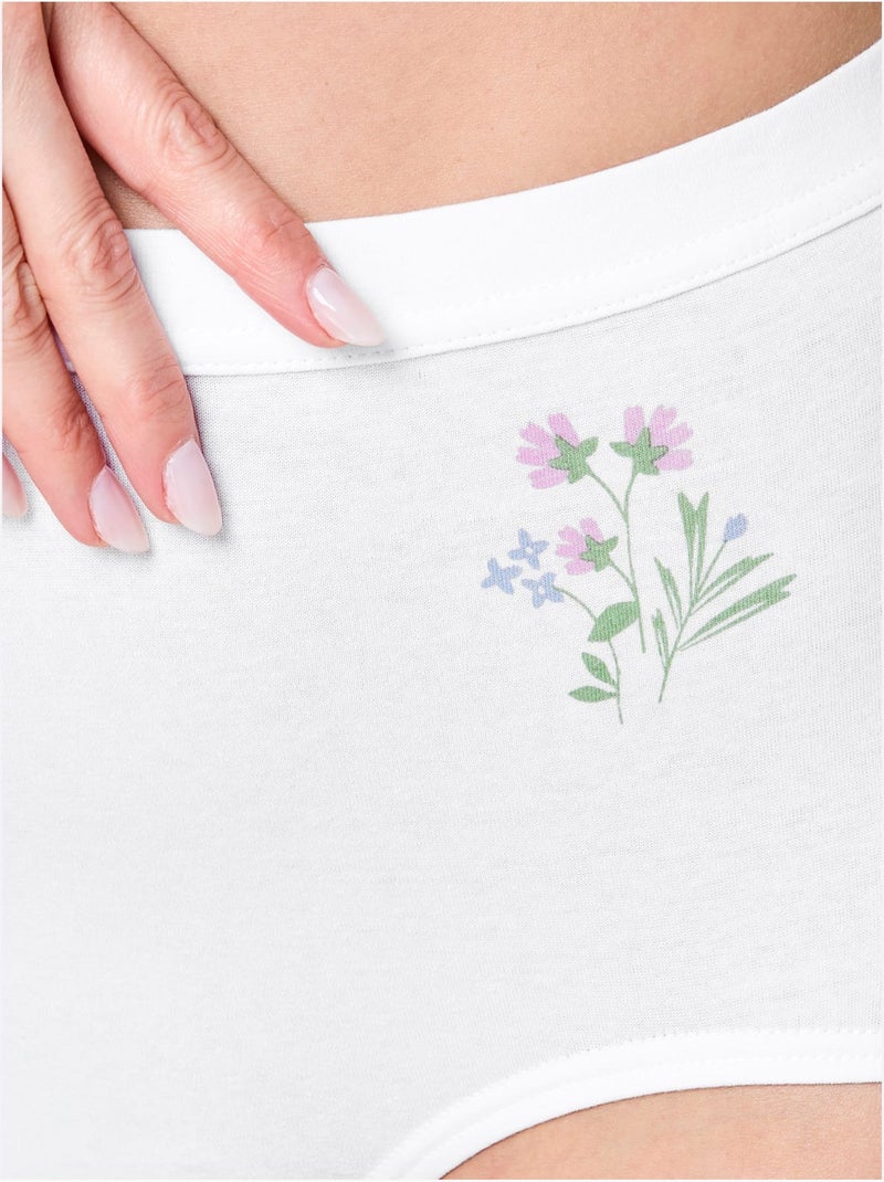 Lot de 4  - Culotte Taille Haute Jersey Fin - Taille Standard - Witt Blanc - Kiabi