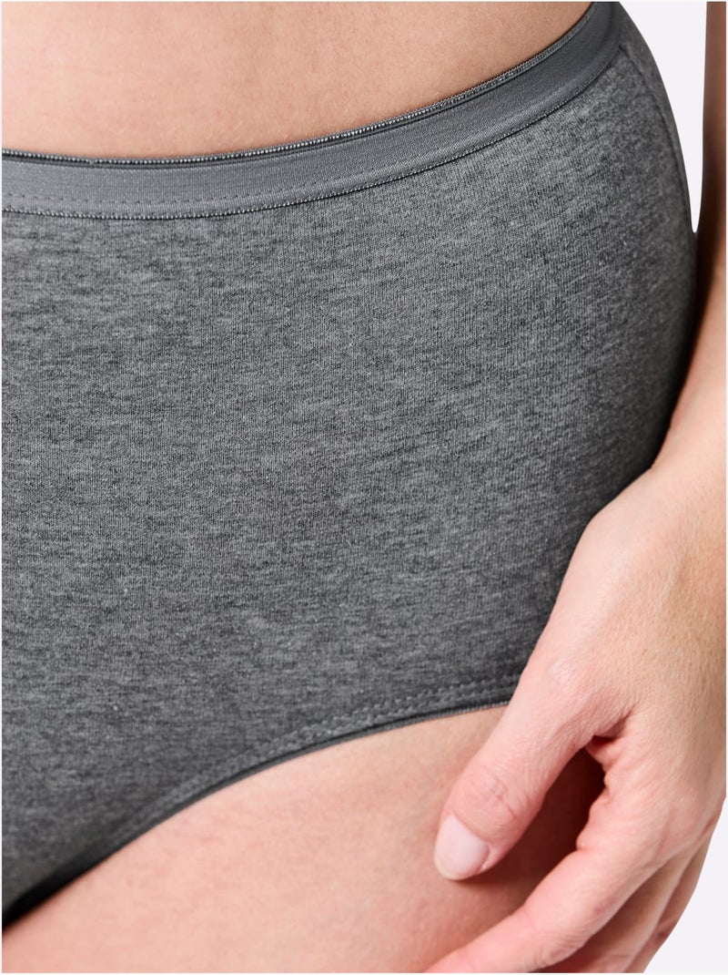 Lot de 4  - Culotte Taille Haute Jersey Fin - Taille Standard - Witt gris anthracite - Kiabi
