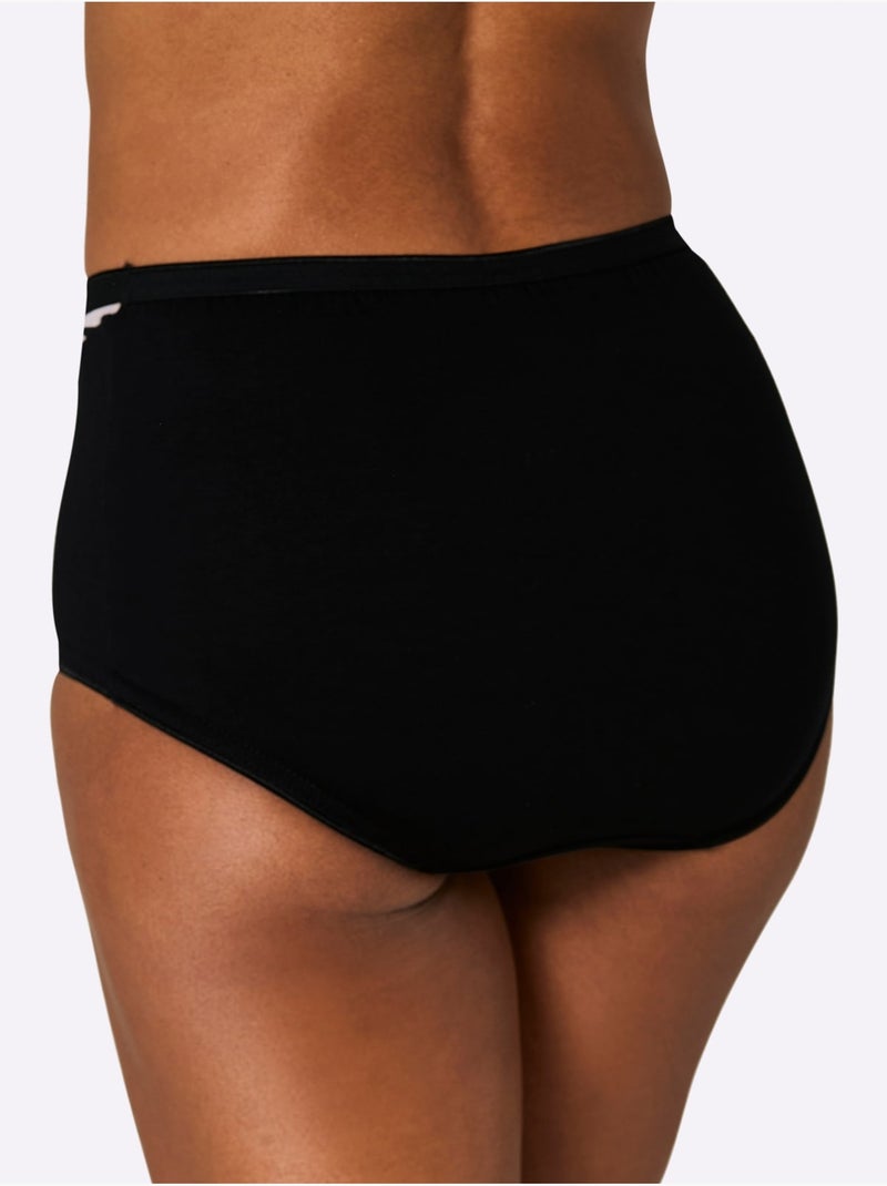 Lot de 4  - Culotte Taille Haute Jersey Fin - Taille Standard - Witt Noir - Kiabi
