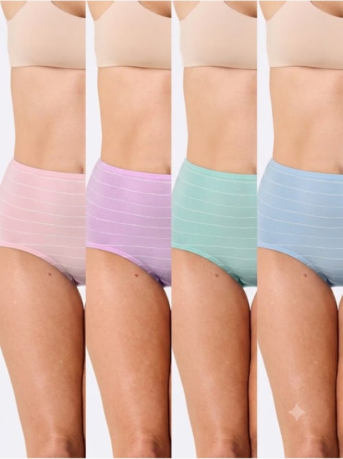 Lot de 4  - Culotte Taille Haute Jersey Fin - Taille Standard - Witt - Kiabi