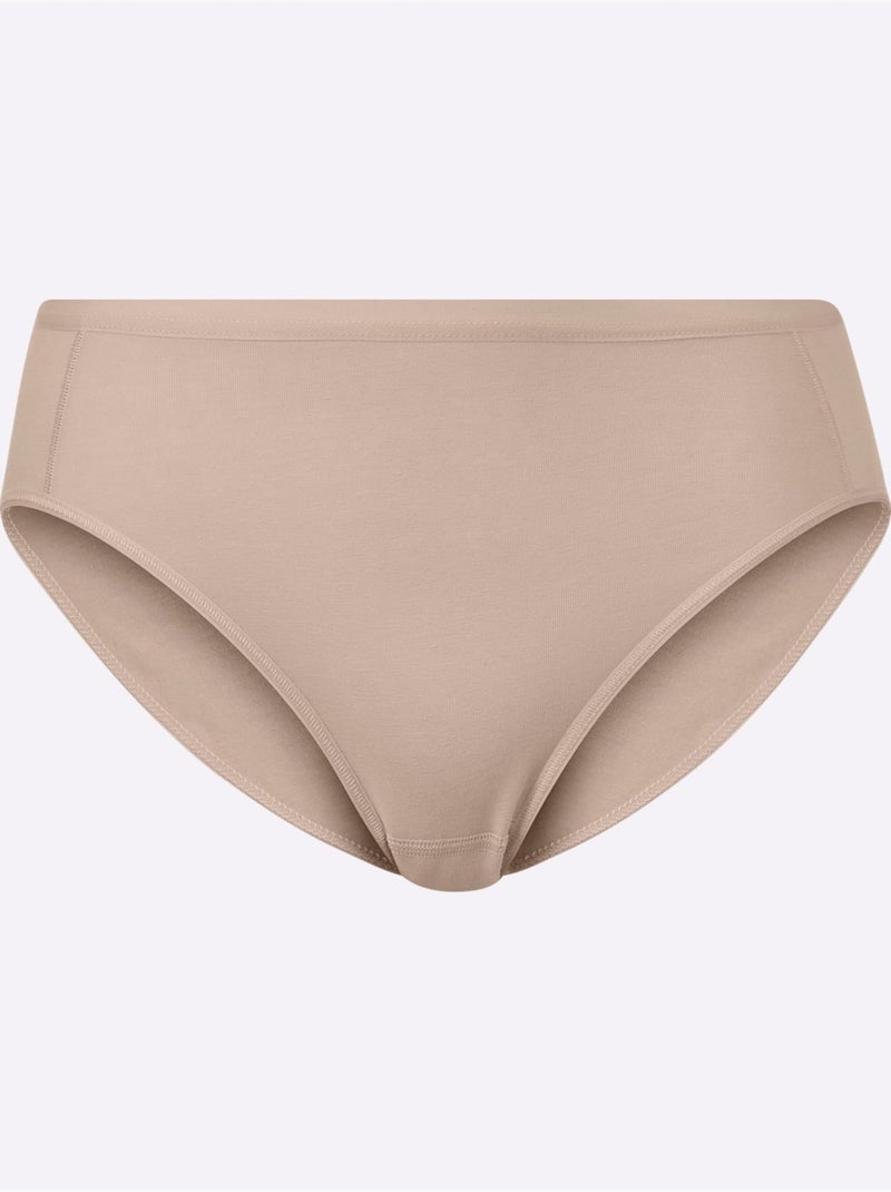 Lot de 4  - Panties Jersey Fin - Taille Standard - Witt Marron clair - Kiabi