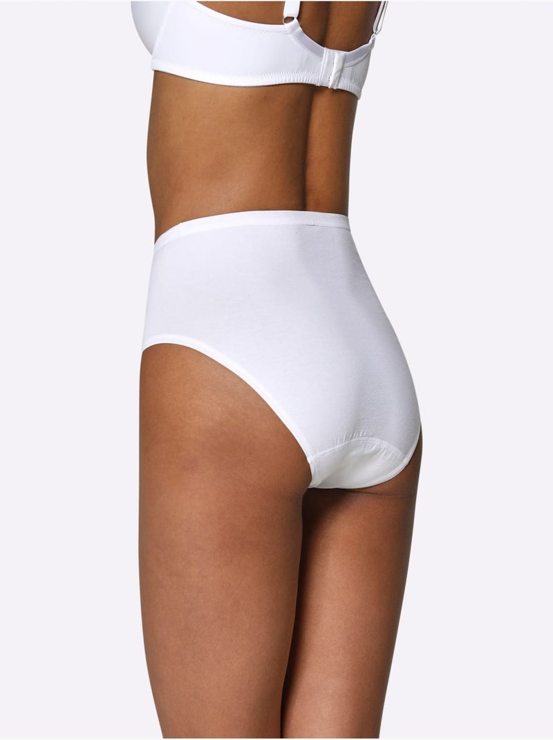 Lot de 4  - Slip Gainant Jersey Fin - Taille Standard - Witt Blanc - Kiabi