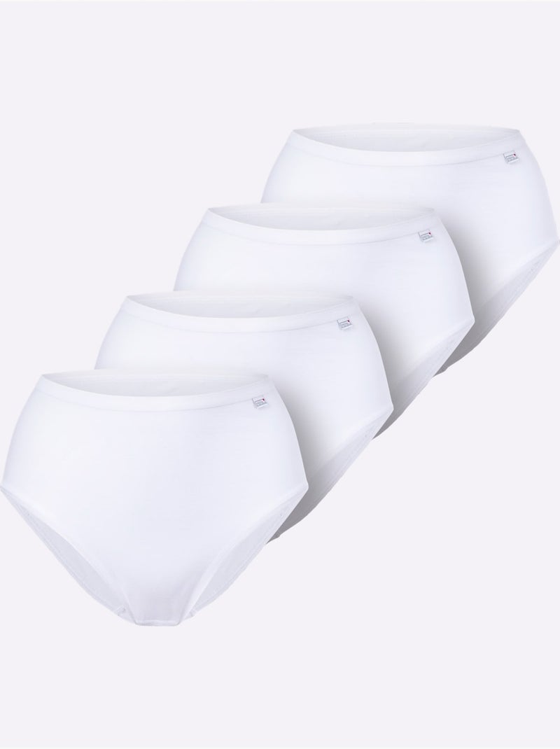 Lot de 4  - Slip Gainant Jersey Fin - Taille Standard - Witt Blanc - Kiabi