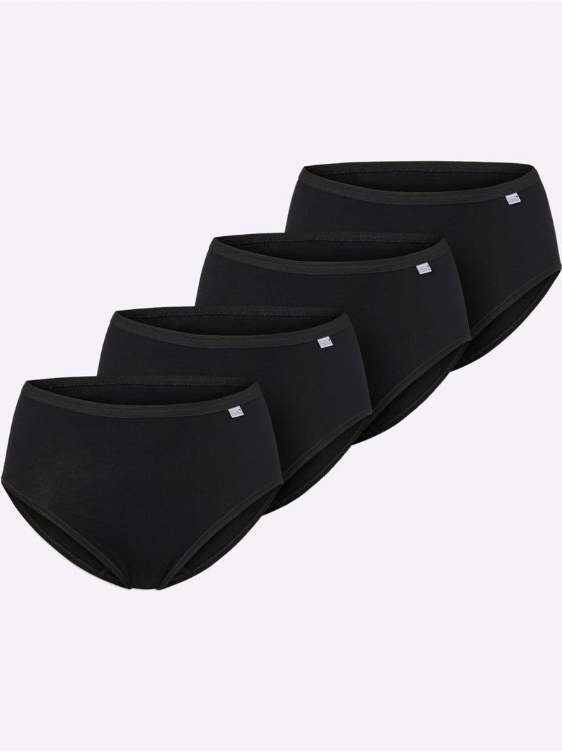 Lot de 4  - Slip Gainant Jersey Fin - Taille Standard - Witt Noir - Kiabi