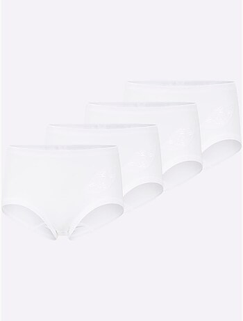 Lot de 4 - Slip Taille Haute Côtes Fines - Taille Standard - Witt
