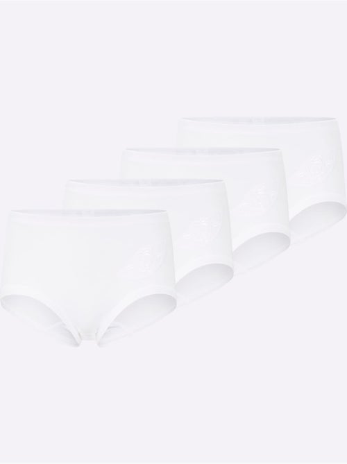 Lot de 4 - Slip Taille Haute Côtes Fines - Taille Standard - Witt - Kiabi Lot de 4 - Slip Taille Haute Côtes Fines - Taille Standard - Witt - Kiabi