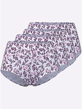 Lot de 4 - Slip Taille Haute élasthanne - Taille Standard - Moda Vilona