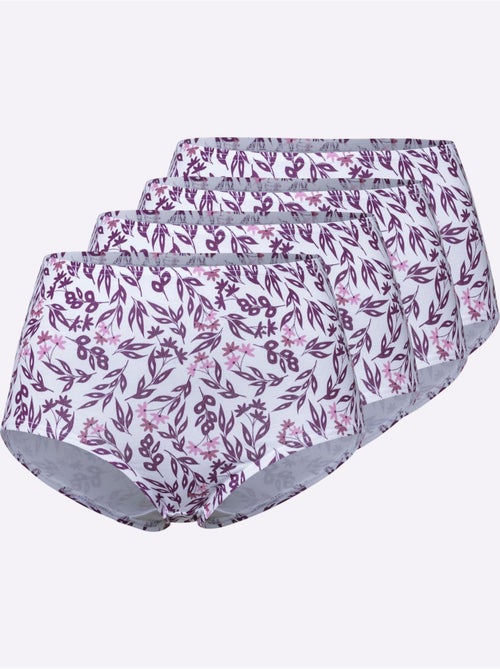 Lot de 4  - Slip Taille Haute élasthanne - Taille Standard - Moda Vilona - Kiabi