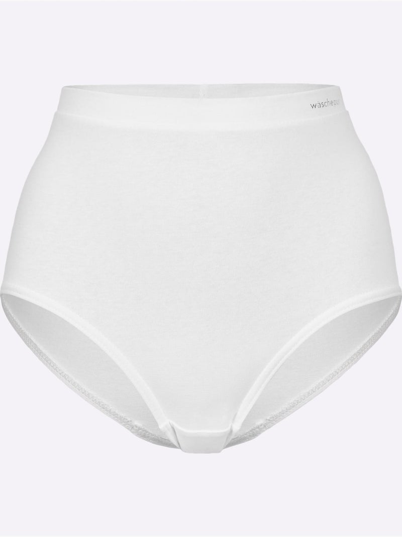 Lot de 4  - Slip Taille Haute Jersey Fin - Taille Standard - Witt Blanc - Kiabi
