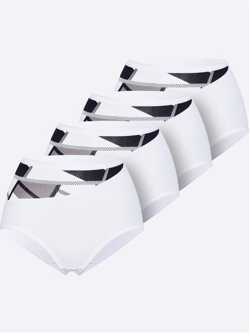 Lot de 4  - Slip Taille Haute Jersey Fin - Taille Standard - Witt - Kiabi