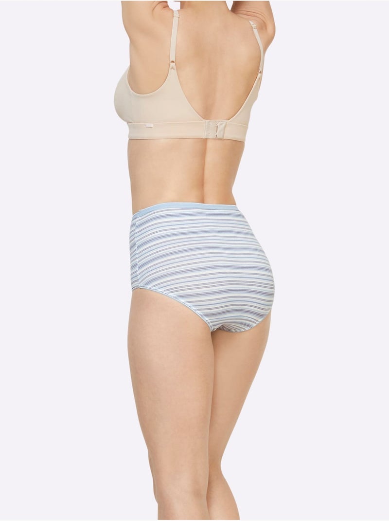 Lot de 4  - Slip Taille Haute Jersey Fin - Taille Standard - Witt Bleu - Kiabi