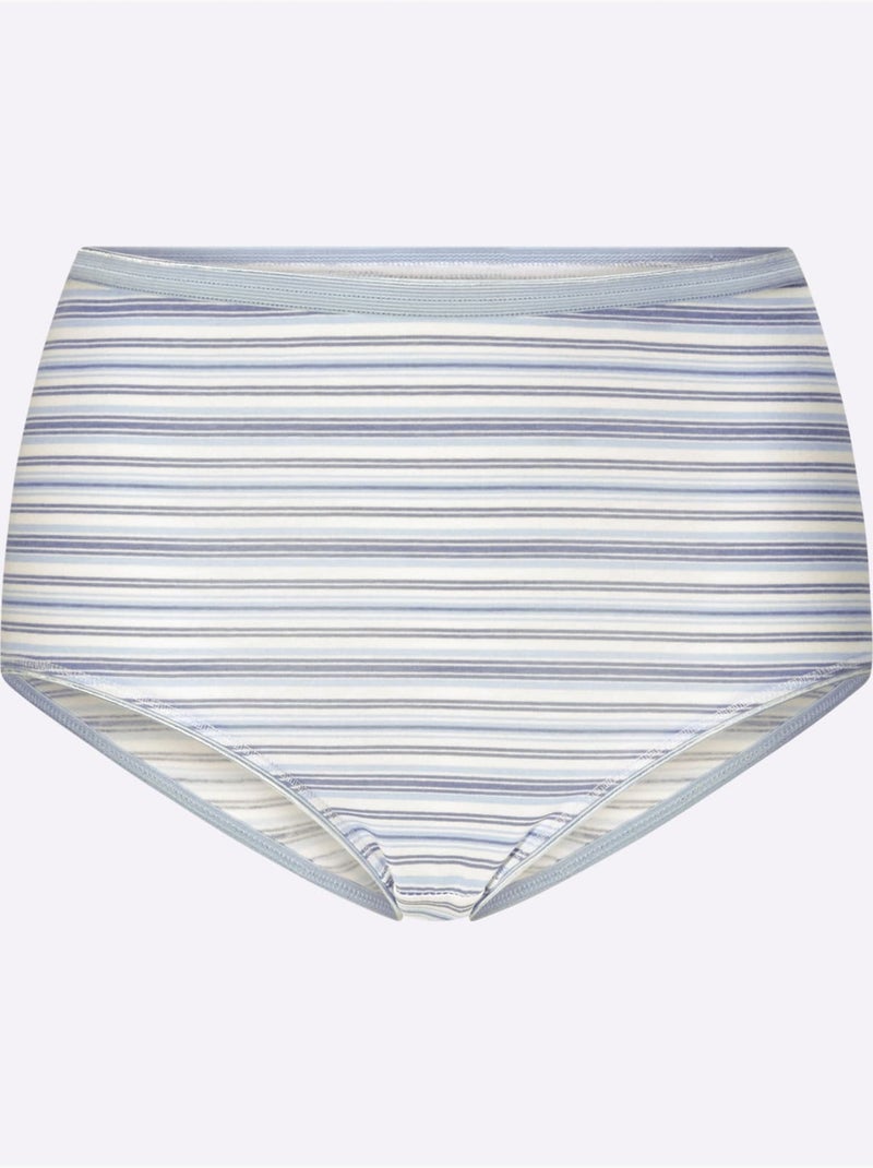 Lot de 4  - Slip Taille Haute Jersey Fin - Taille Standard - Witt Bleu - Kiabi