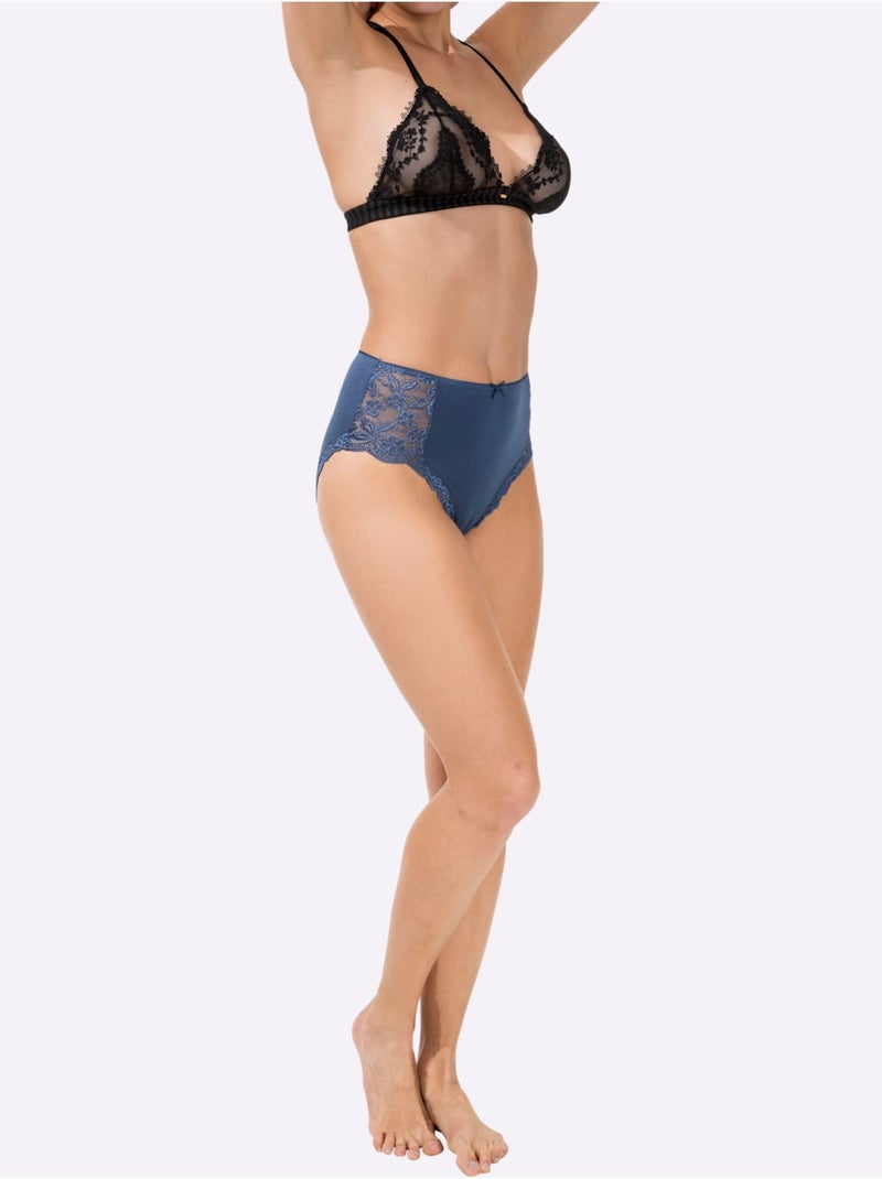 Lot de 4  - Slip Taille Haute Jersey Fin - Taille Standard - Witt Multicolore - Kiabi