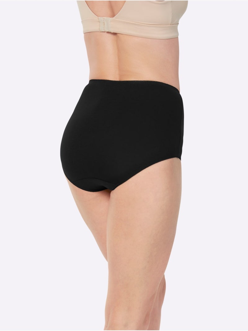 Lot de 4  - Slip Taille Haute Jersey Fin - Taille Standard - Witt Noir Bleu - Kiabi
