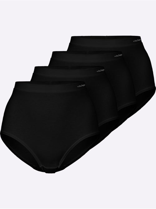 Lot de 4  - Slip Taille Haute Jersey Fin - Taille Standard - Witt - Kiabi