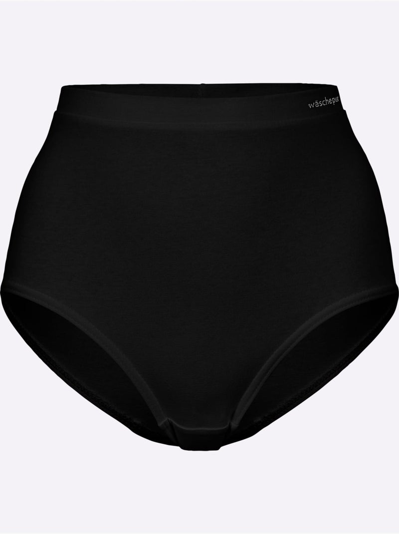 Lot de 4  - Slip Taille Haute Jersey Fin - Taille Standard - Witt Noir - Kiabi