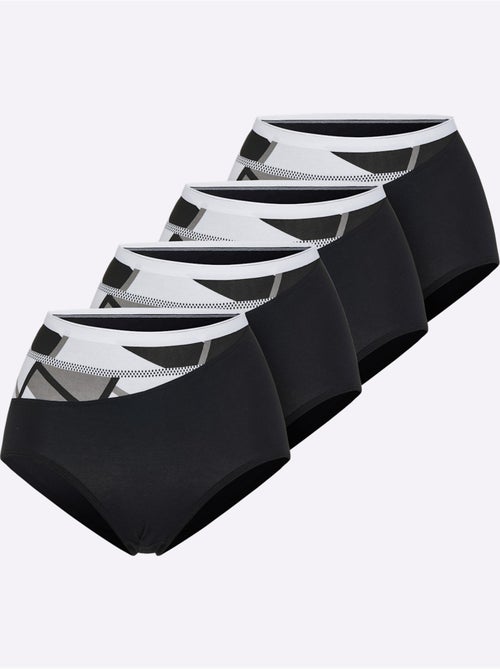 Lot de 4  - Slip Taille Haute Jersey Fin - Taille Standard - Witt - Kiabi