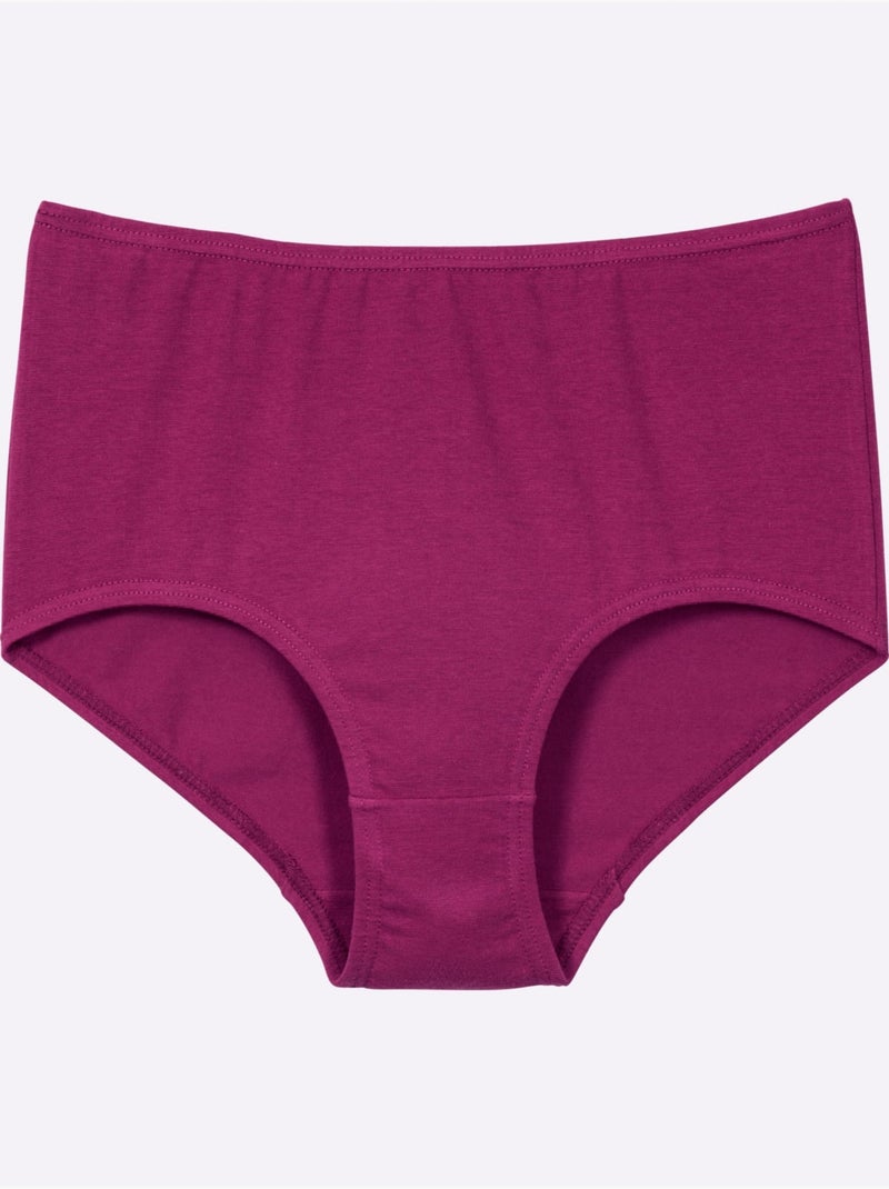 Lot de 4  - Slip Taille Haute Lot De 4 - Taille Standard - Moda Vilona Bleu Mauve - Kiabi