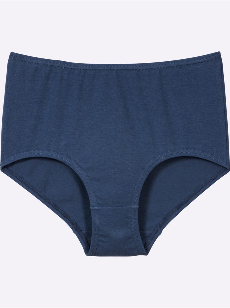 Lot de 4  - Slip Taille Haute Lot De 4 - Taille Standard - Moda Vilona Bleu Mauve - Kiabi