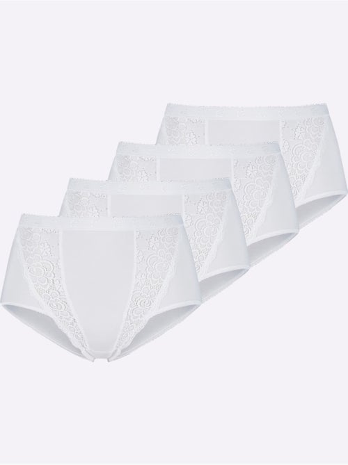 Lot de 4 - Slip Taille Haute Qualité Coton - Taille Standard - Witt - Kiabi Lot de 4 - Slip Taille Haute Qualité Coton - Taille Standard - Witt - Kiabi