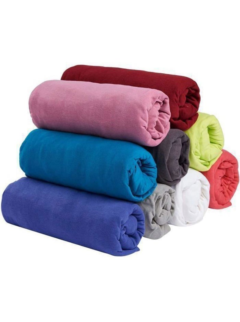 Lot de 4 -draps housses 140 x 190cm - polycoton - 57 fils - couleur aléatoire - - bonnets 20/25 cm Multicolore - Kiabi