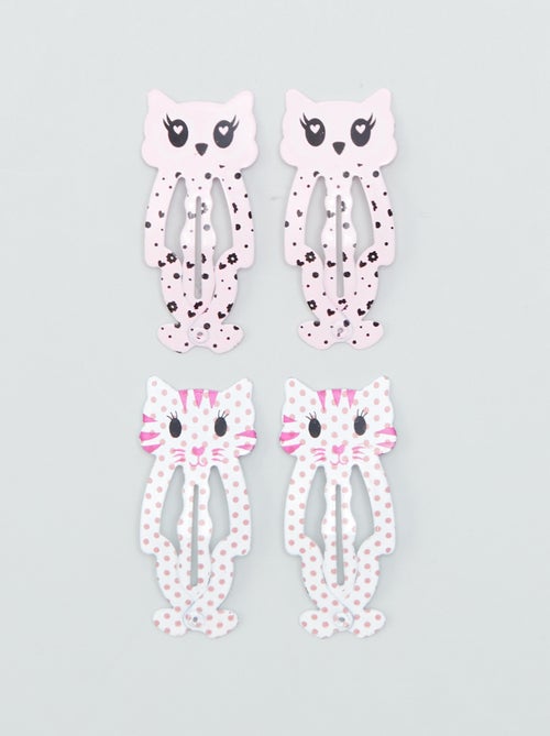 Lot de 4 barrettes clic clac - Kiabi