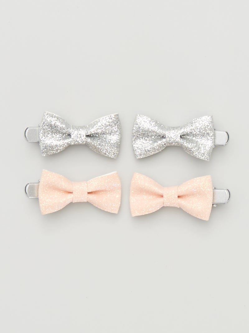 Lot de 4 barrettes 'Nœud' argent - Kiabi