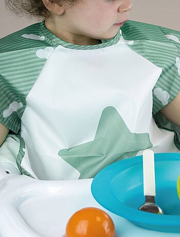 Lot de 4 bavoirs pour bébé imperméables - Manches courtes - Monsieur Bébé