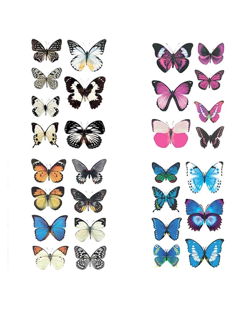 Lot de 4 blisters de stickers papillons 3D Multicolore - Kiabi