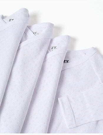 Lot de 4 bodies croisés en coton peigné