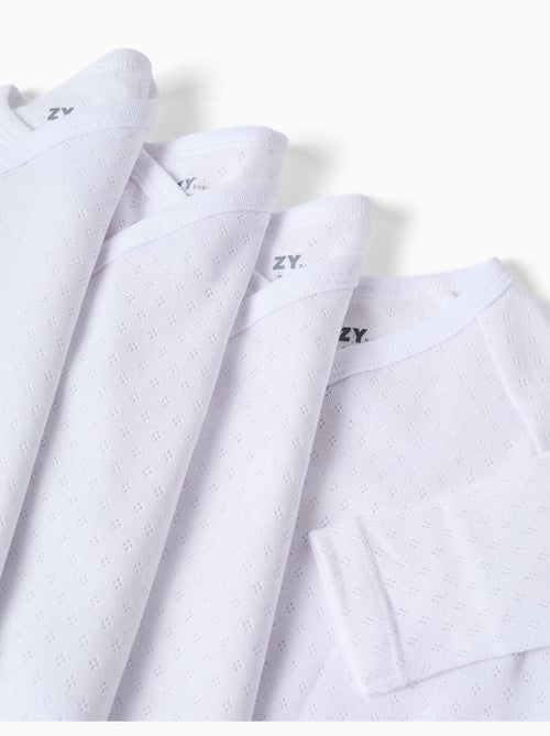 Lot de 4 bodies croisés en coton peigné - Kiabi