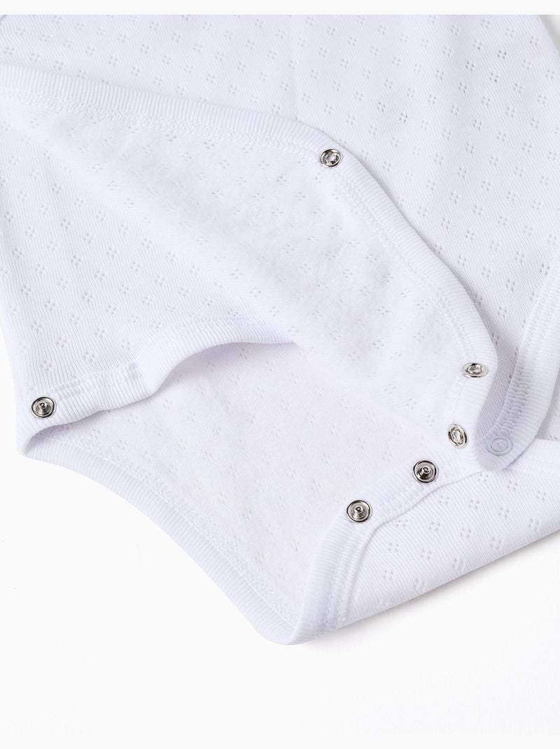Lot de 4 bodies croisés en coton peigné Blanc - Kiabi