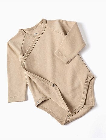 Lot de 4 bodies croisés en coton peigné