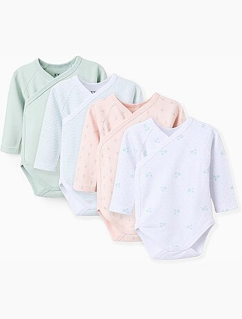 Lot de 4 Bodies Croisés Flowers