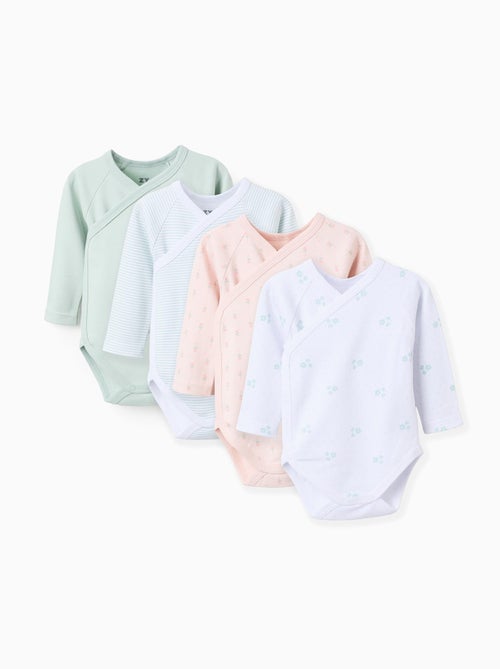 Lot de 4 Bodies Croisés Flowers - Kiabi