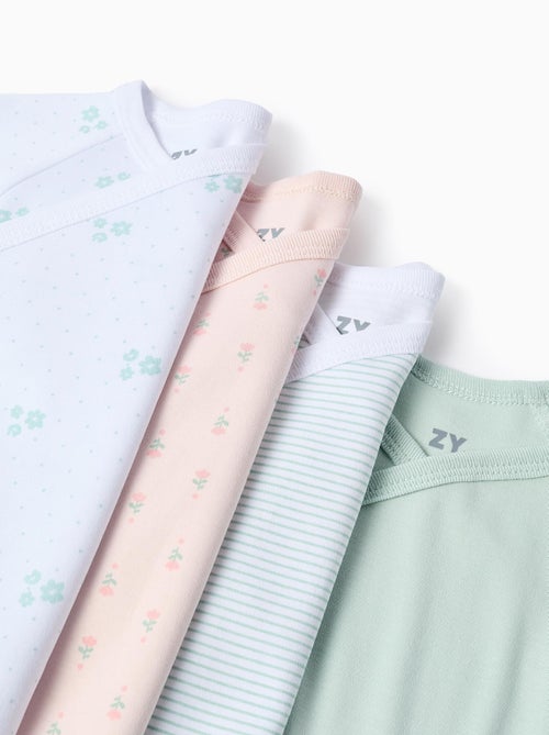 Lot de 4 Bodies Croisés Flowers - Kiabi