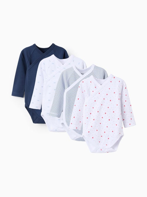 Lot de 4 Bodies Croisés Hearts - Kiabi