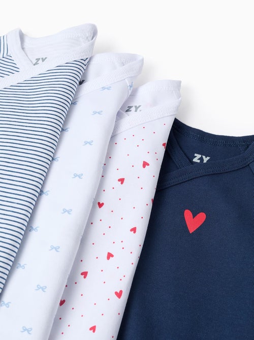 Lot de 4 Bodies Croisés Hearts - Kiabi