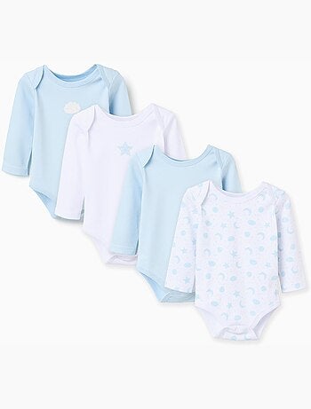 Lot de 4 bodies en coton à manches longues