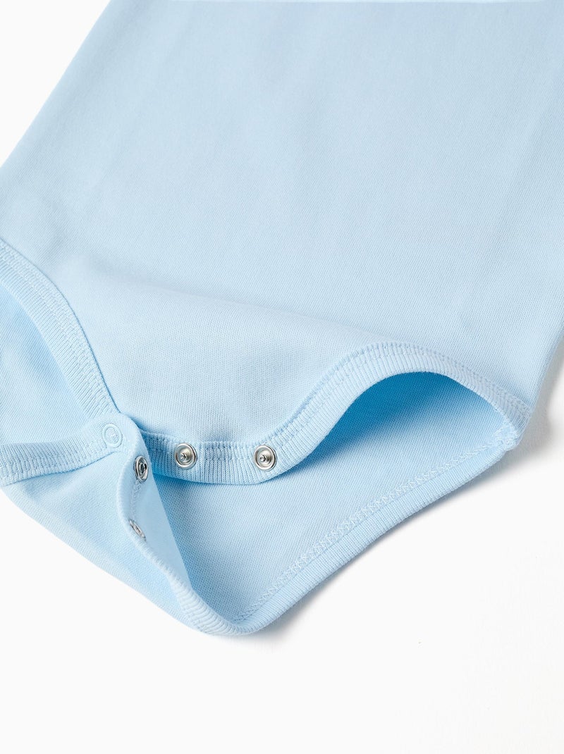 Lot de 4 bodies en coton à manches longues Blanc Bleu - Kiabi