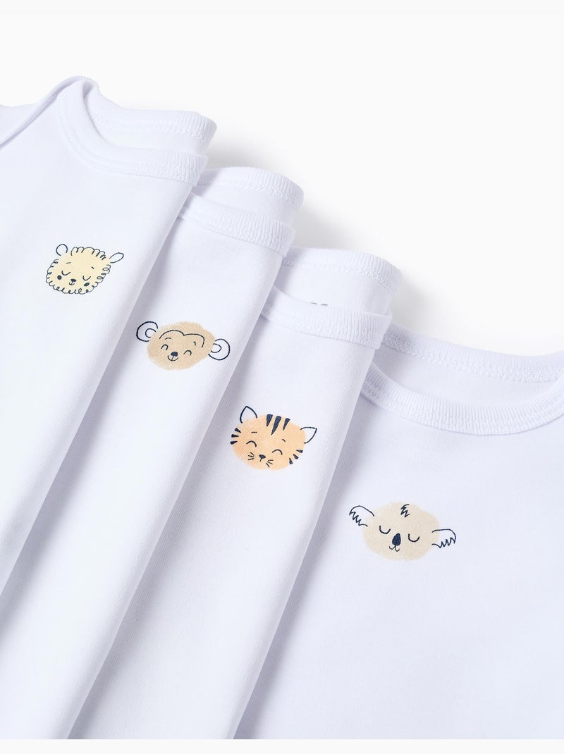 Lot de 4 Bodies en Coton Blanc - Kiabi