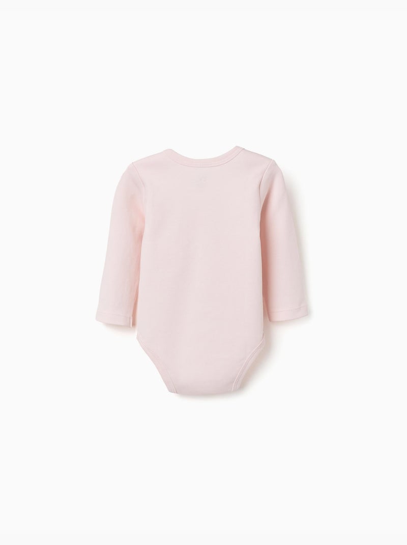 Lot de 4 Bodies en Coton Blanc Rose - Kiabi