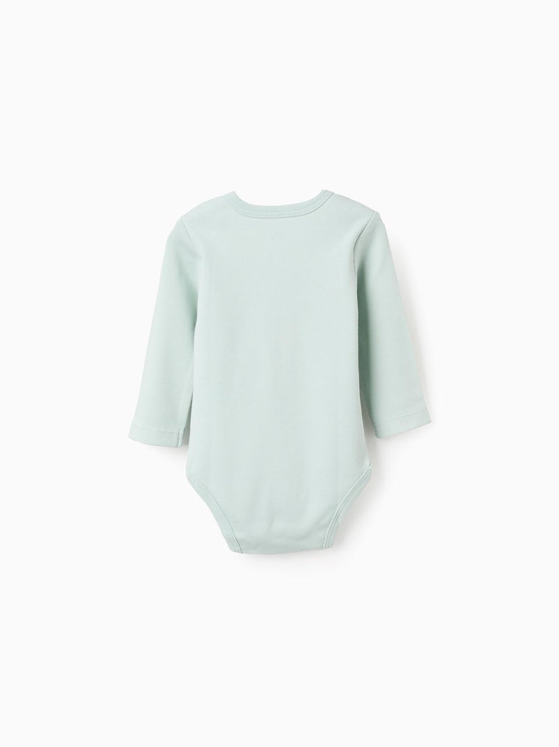 Lot de 4 Bodies en Coton Blanc Vert - Kiabi