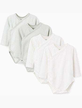 Lot de 4 bodies en coton croisés