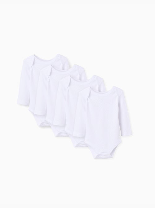 Lot de 4 bodies en coton peigné - Kiabi