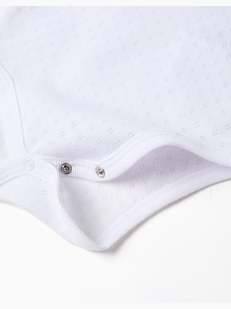 Lot de 4 bodies en coton peigné Blanc - Kiabi