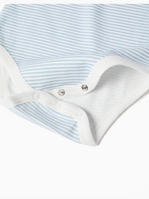 Lot de 4 bodies en coton rayés/imprimés - Kiabi